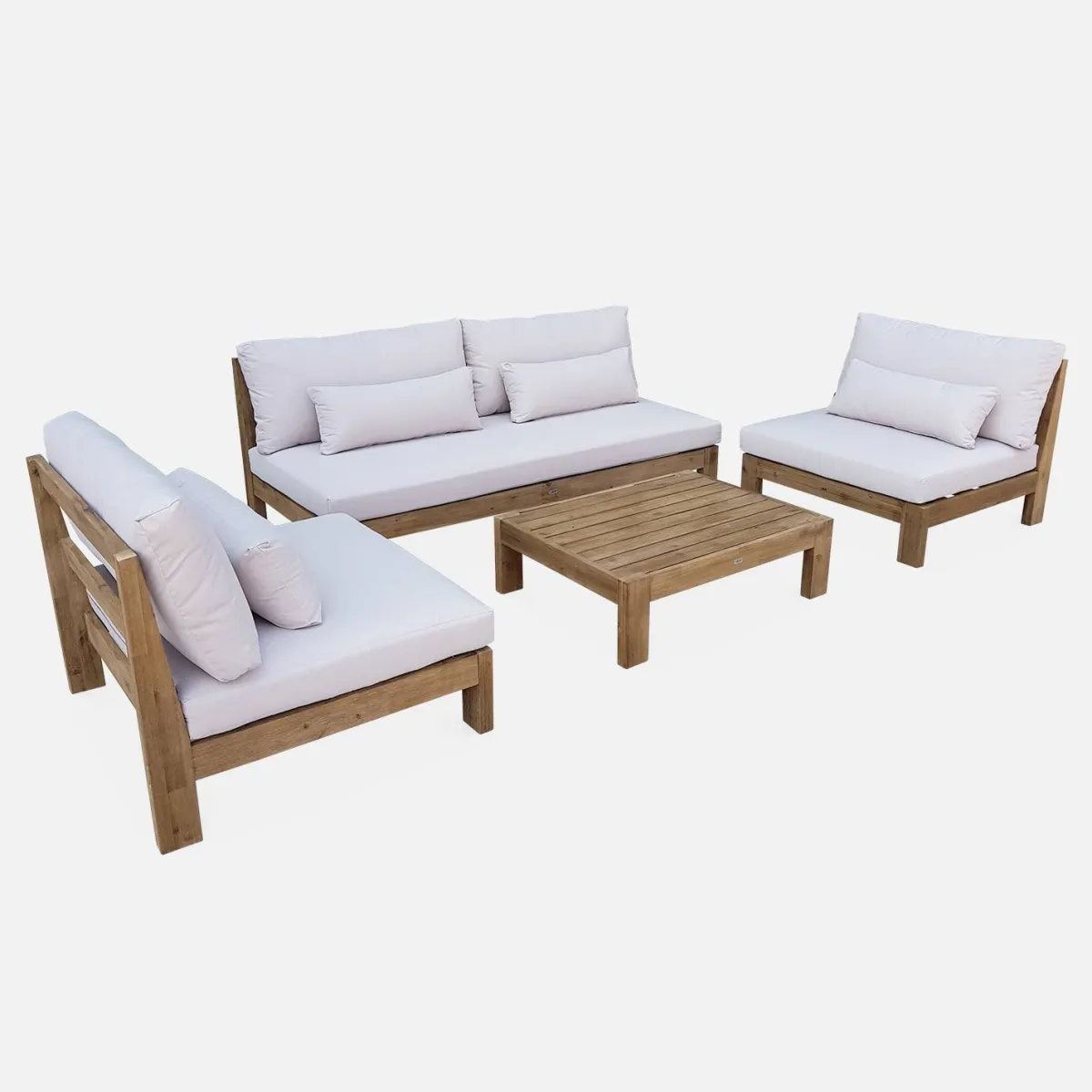 sweeek Salotto da giardino in legno, 5 posti