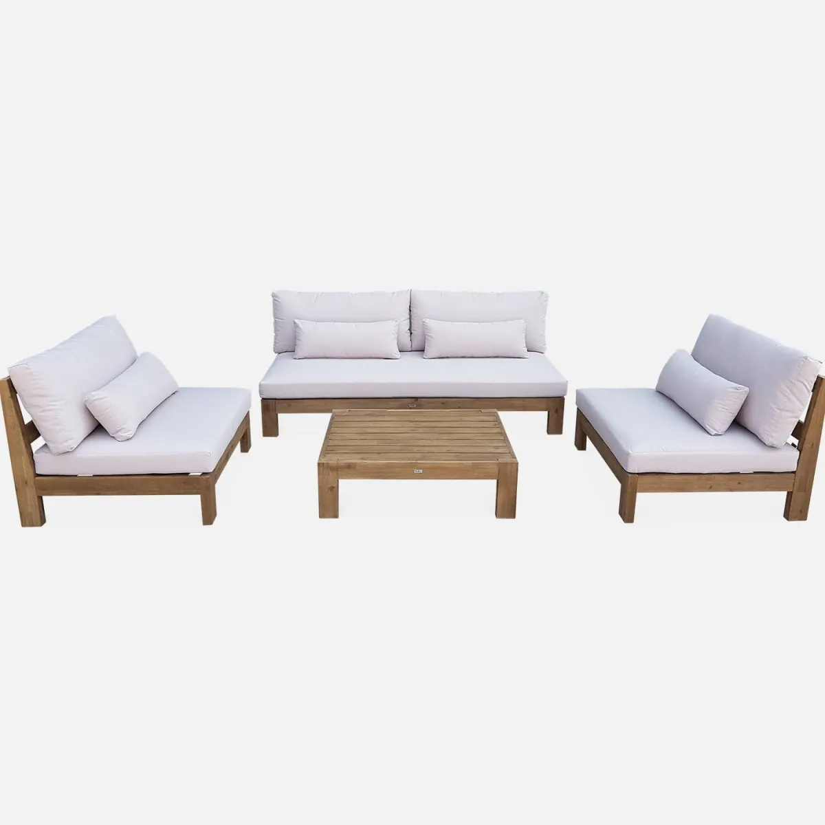 sweeek Salotto da giardino in legno, 5 posti