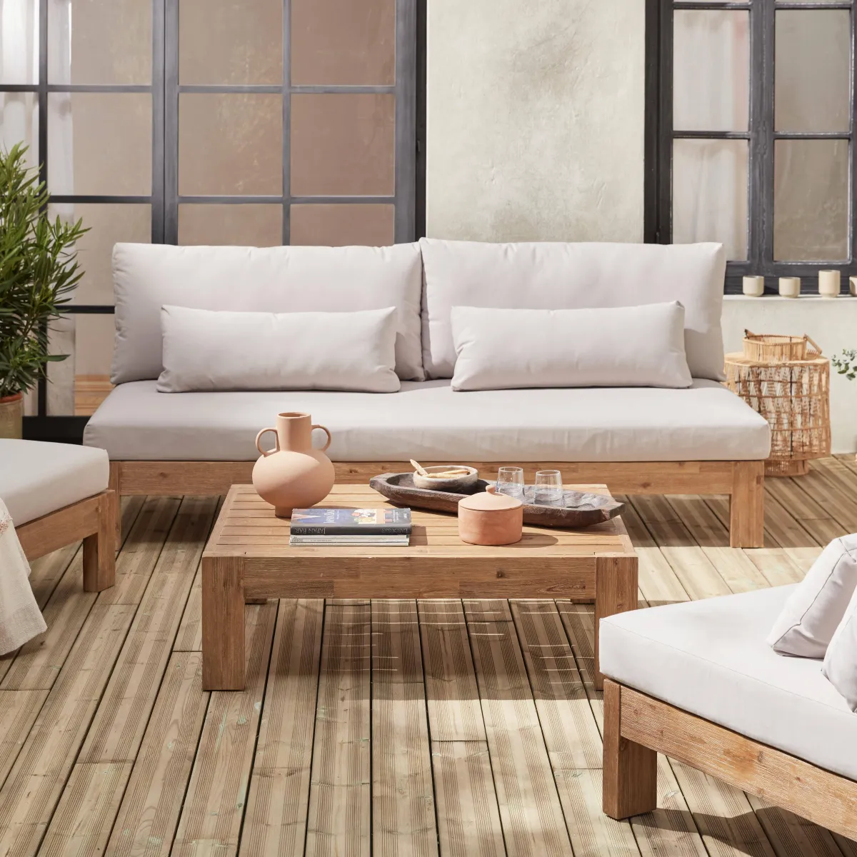 sweeek Salotto da giardino in legno, 5 posti