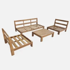 sweeek Salotto da giardino in legno, 5 posti