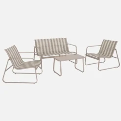 sweeek Salotto da giardino in metallo, 4 posti