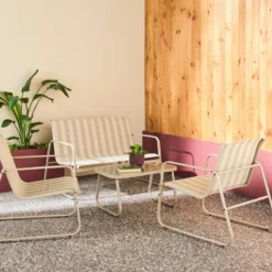 sweeek Salotto da giardino in metallo, 4 posti