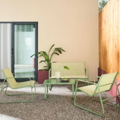 sweeek Salotto da giardino in metallo, 4 posti