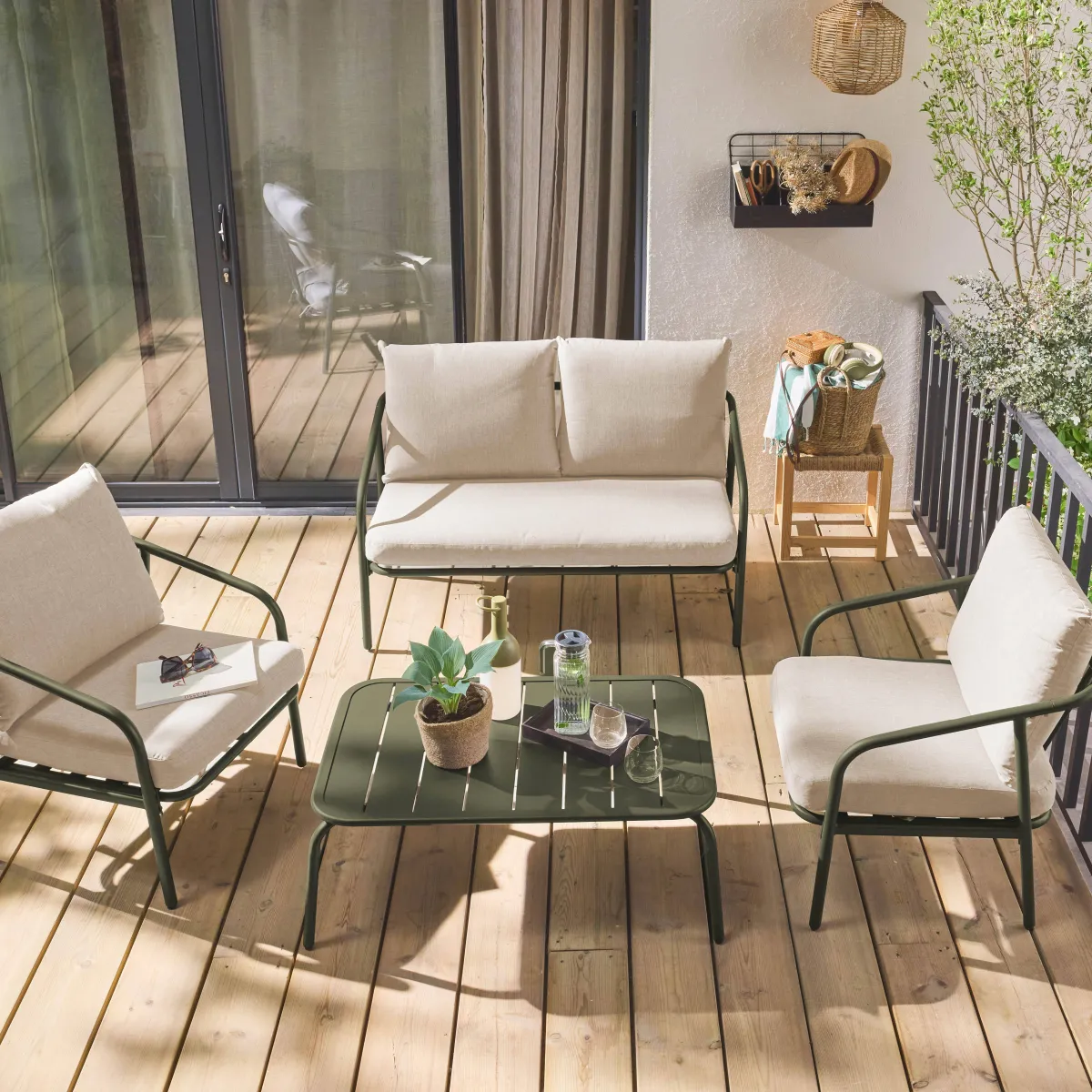 sweeek Salotto da giardino in metallo, 4 posti