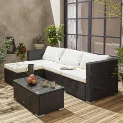 sweeek Salotto da giardino in resina, 4 posti