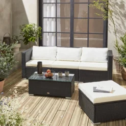 sweeek Salotto da giardino in resina, 4 posti
