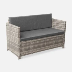 sweeek Salotto da giardino in resina intrecciata, 4 posti
