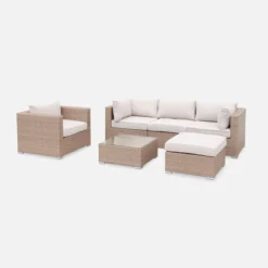 sweeek Salotto da giardino in resina intrecciata, 5 posti