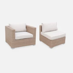 sweeek Salotto da giardino in resina intrecciata, 5 posti