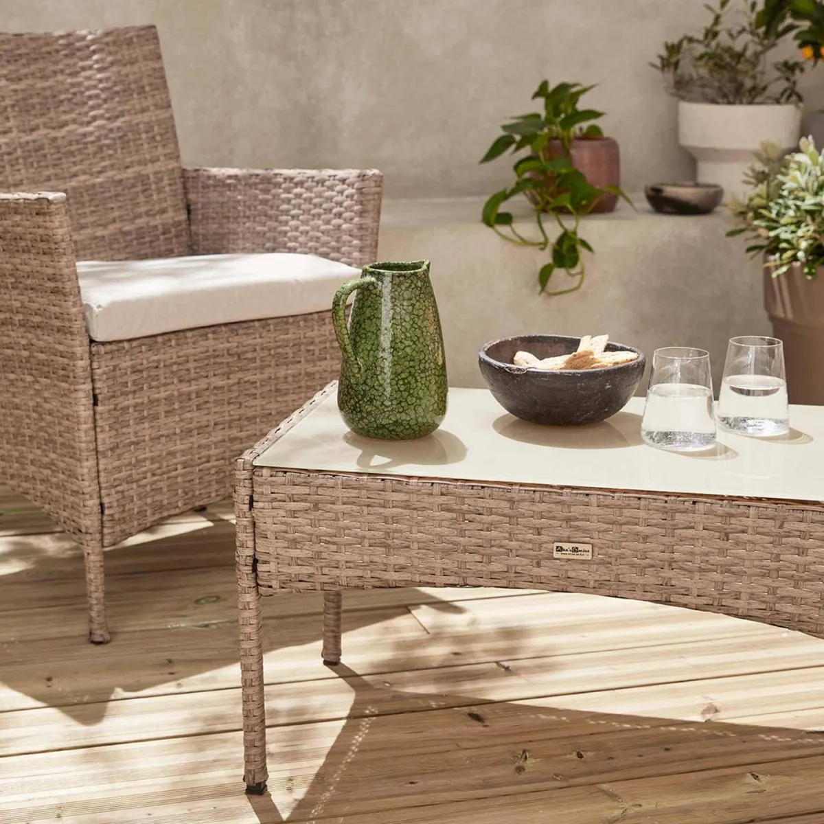 sweeek Salotto da giardino in resina intrecciata, 4 posti
