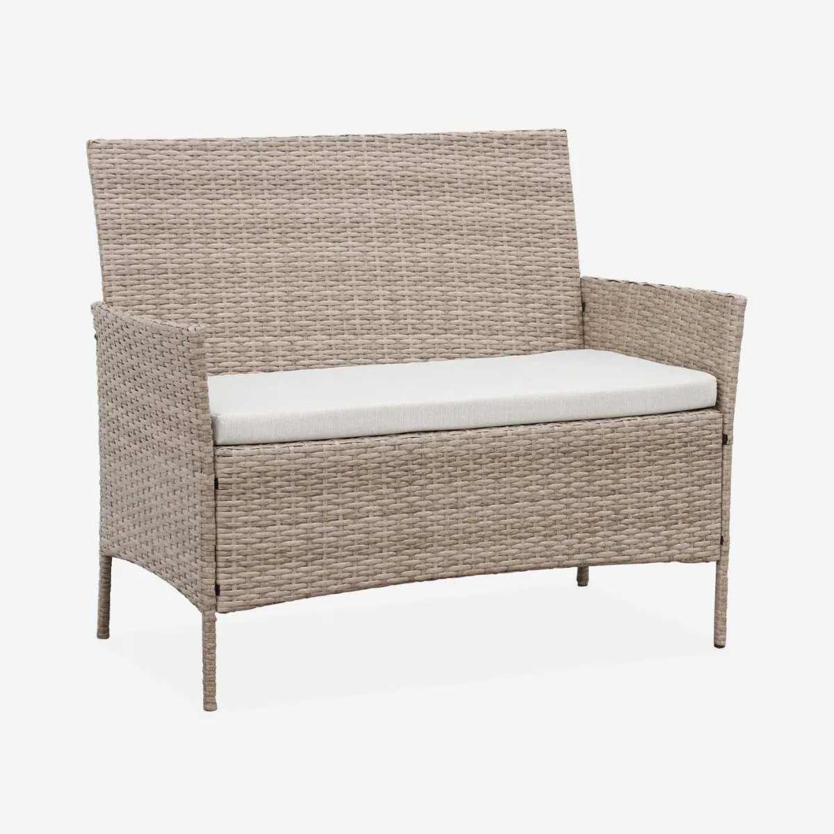 sweeek Salotto da giardino in resina intrecciata, 4 posti
