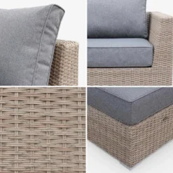sweeek Salotto da giardino in resina intrecciata, 5 posti