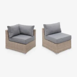 sweeek Salotto da giardino in resina intrecciata, 5 posti