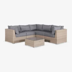 sweeek Salotto da giardino in resina intrecciata, 5 posti