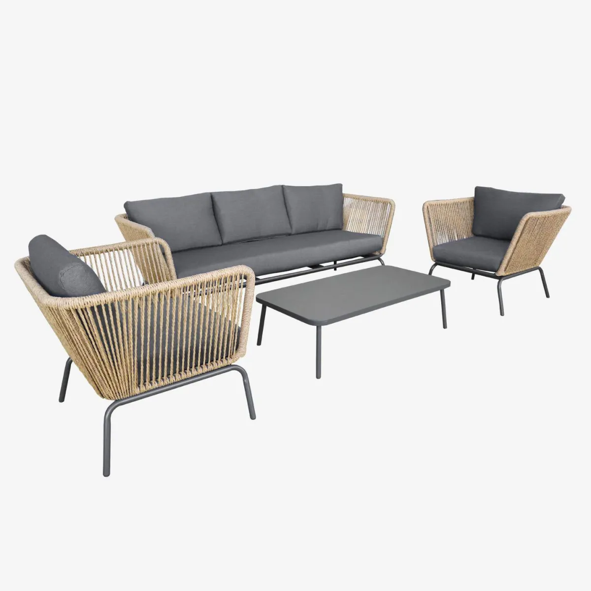 sweeek Salotto da giardino in resina intrecciata effetto rattan, 5 posti