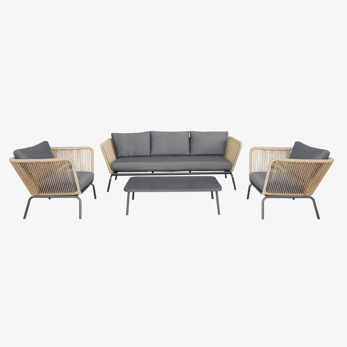sweeek Salotto da giardino in resina intrecciata effetto rattan, 5 posti