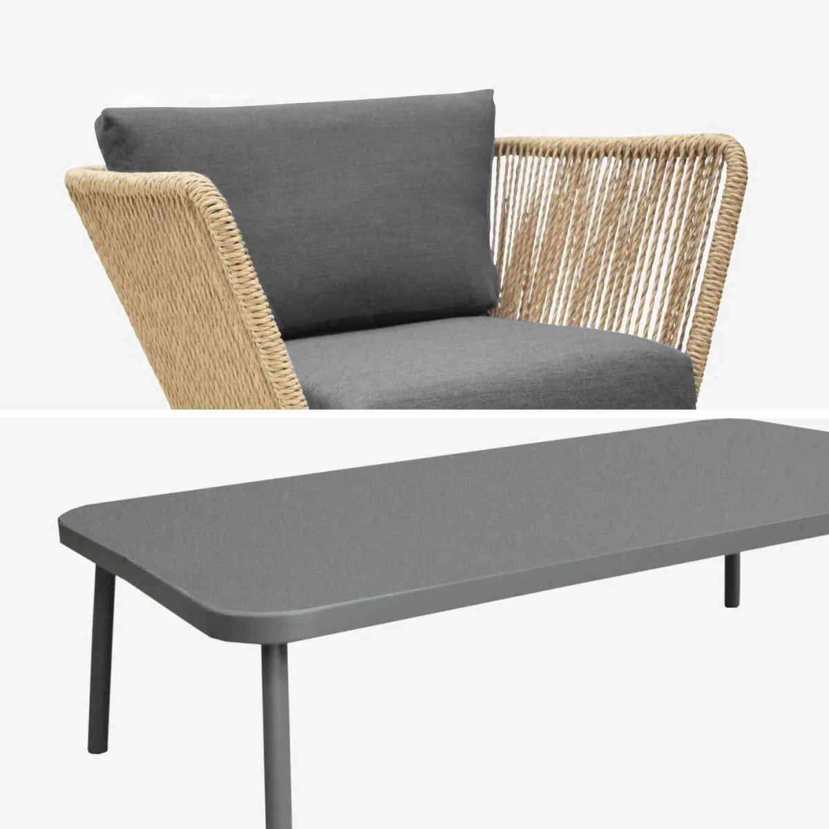 sweeek Salotto da giardino in resina intrecciata effetto rattan, 5 posti