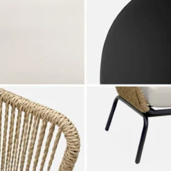 sweeek Salotto da giardino in resina intrecciata effetto rattan, 4 posti