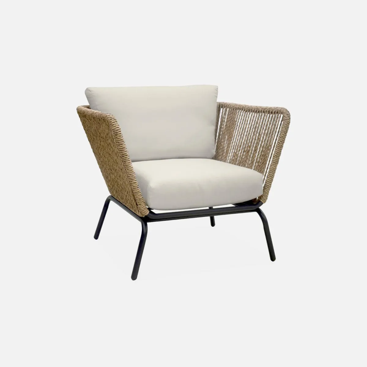 sweeek Salotto da giardino in resina intrecciata effetto rattan, 4 posti