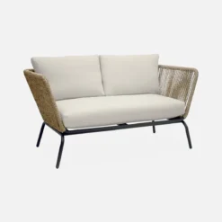 sweeek Salotto da giardino in resina intrecciata effetto rattan, 4 posti