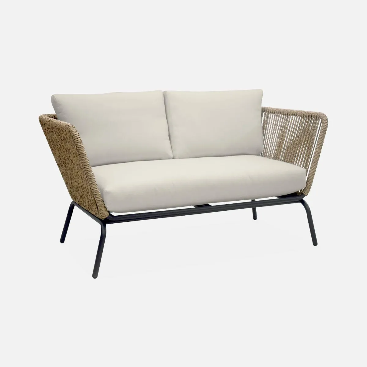 sweeek Salotto da giardino in resina intrecciata effetto rattan, 4 posti