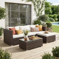 sweeek Salotto da giardino in resina, 4 posti