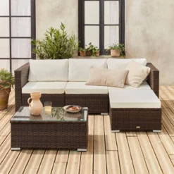 sweeek Salotto da giardino in resina, 4 posti