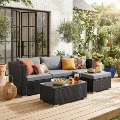 sweeek Salotto da giardino in resina, 4 posti