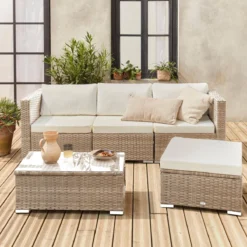 sweeek Salotto da giardino in resina, 4 posti