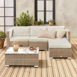 sweeek Salotto da giardino in resina, 4 posti