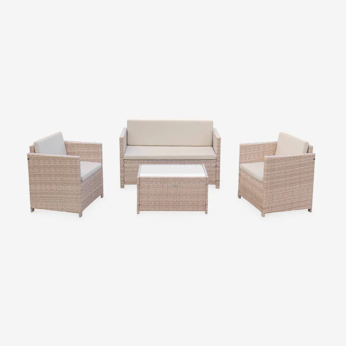 sweeek Salotto da giardino in resina intrecciata, 4 posti