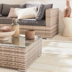 sweeek Salotto da giardino in resina intrecciata, 5 posti