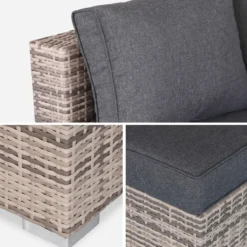 sweeek Salotto da giardino in resina intrecciata, 5 posti