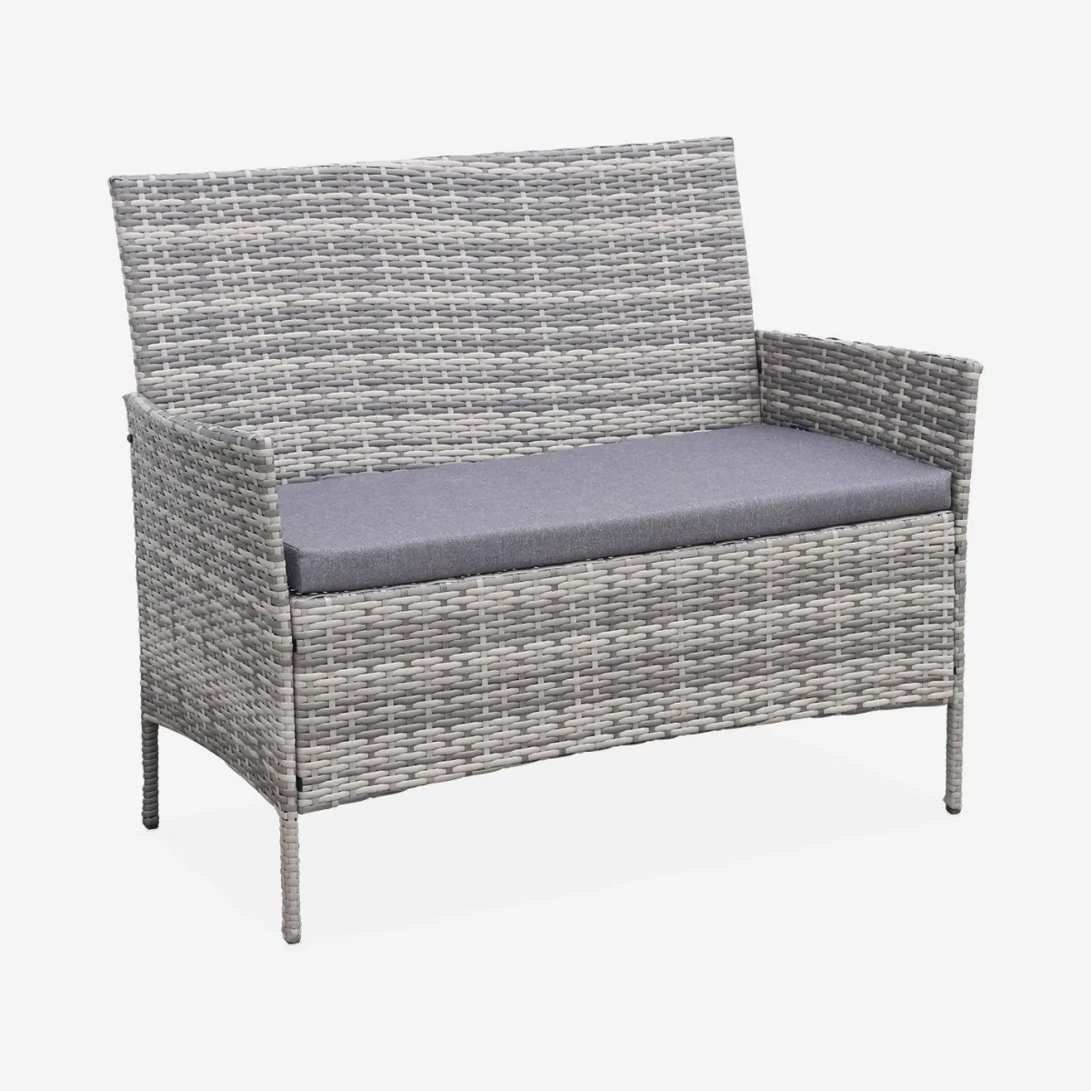 sweeek Salotto da giardino in resina intrecciata, 4 posti
