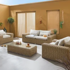 sweeek Salotto da giardino in resina extra large, 4 posti