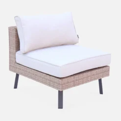 sweeek Salotto da giardino in resina intrecciata piatta, 5 posti