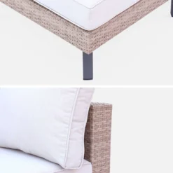 sweeek Salotto da giardino in resina intrecciata piatta, 5 posti