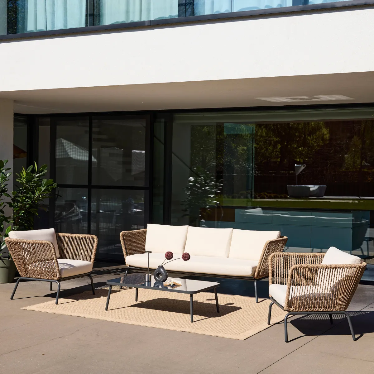 sweeek Salotto da giardino in resina intrecciata effetto rattan, 5 posti