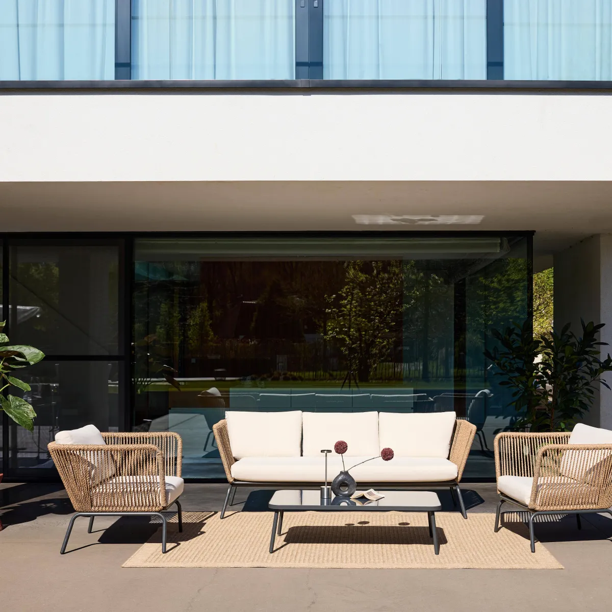 sweeek Salotto da giardino in resina intrecciata effetto rattan, 5 posti
