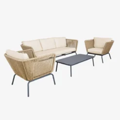 sweeek Salotto da giardino in resina intrecciata effetto rattan, 5 posti