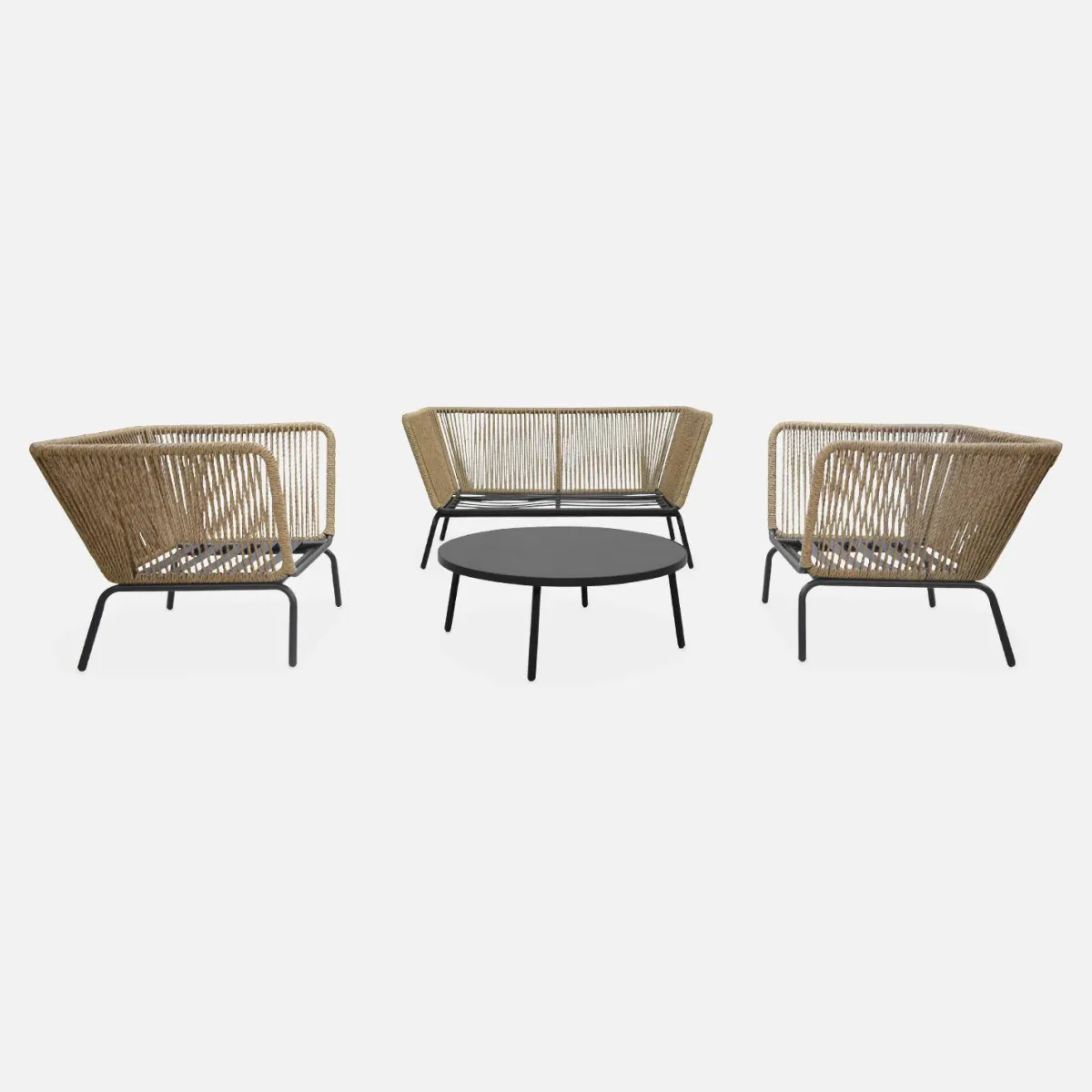 sweeek Salotto da giardino in resina intrecciata effetto rattan, 4 posti
