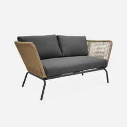 sweeek Salotto da giardino in resina intrecciata effetto rattan, 4 posti