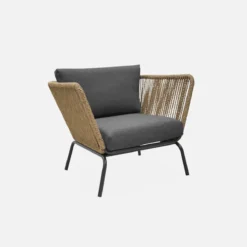 sweeek Salotto da giardino in resina intrecciata effetto rattan, 4 posti