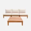 sweeek Salotto da giardino modulare in legno di acacia, 3 posti