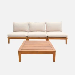 sweeek Salotto da giardino modulare in legno di acacia, 3 posti