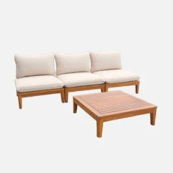 sweeek Salotto da giardino modulare in legno di acacia, 3 posti