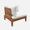 sweeek Salotto da giardino modulare in legno di acacia e bouclé, 3 posti