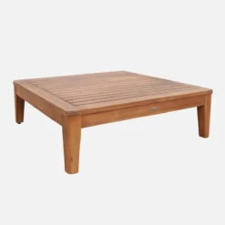 sweeek Salotto da giardino modulare in legno di acacia e bouclé, 3 posti