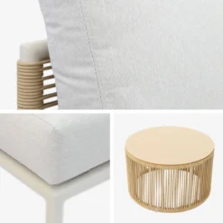 sweeek Salotto da giardino modulare in alluminio e corde, 5 posti