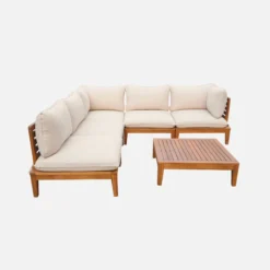 sweeek Salotto da giardino modulare in legno di acacia, 5 posti